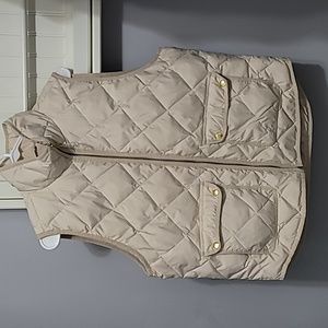 Ivory vest. Classic. J. Crew. Size Large. Preppy.  Gold zipper and buttons